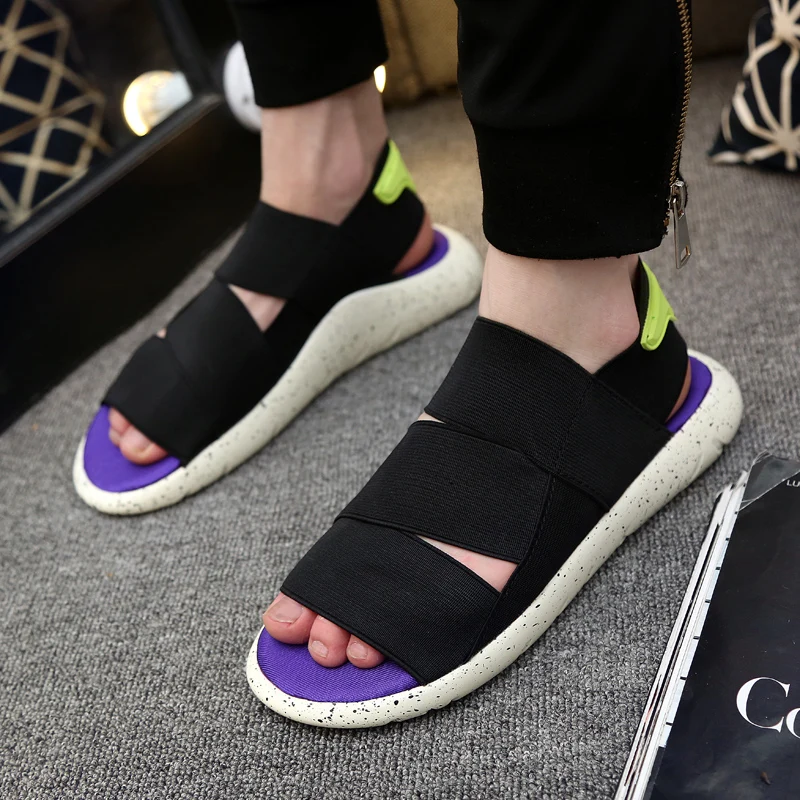 Мужские сандалии WEH ro пляжная обувь летняя Уличная повседневные шлепанцы плоская