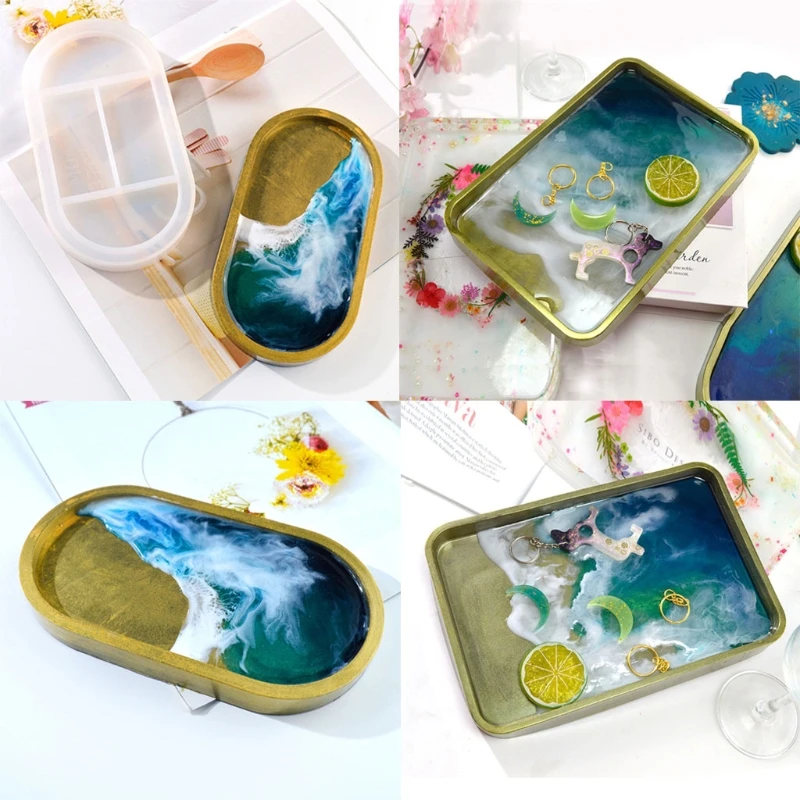

2Pc Tray Resin Mold Epoxy Mold Resin Mold Silicone Mould Jewelry Plate Dish Mold