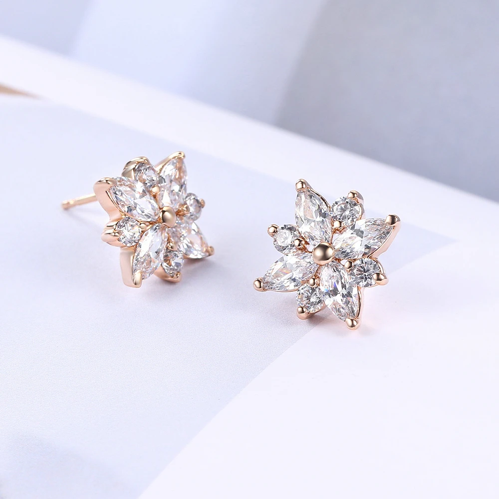 Серьги в виде снежинок Настоящее серебро ожерелье Ювелирные наборы для женщин