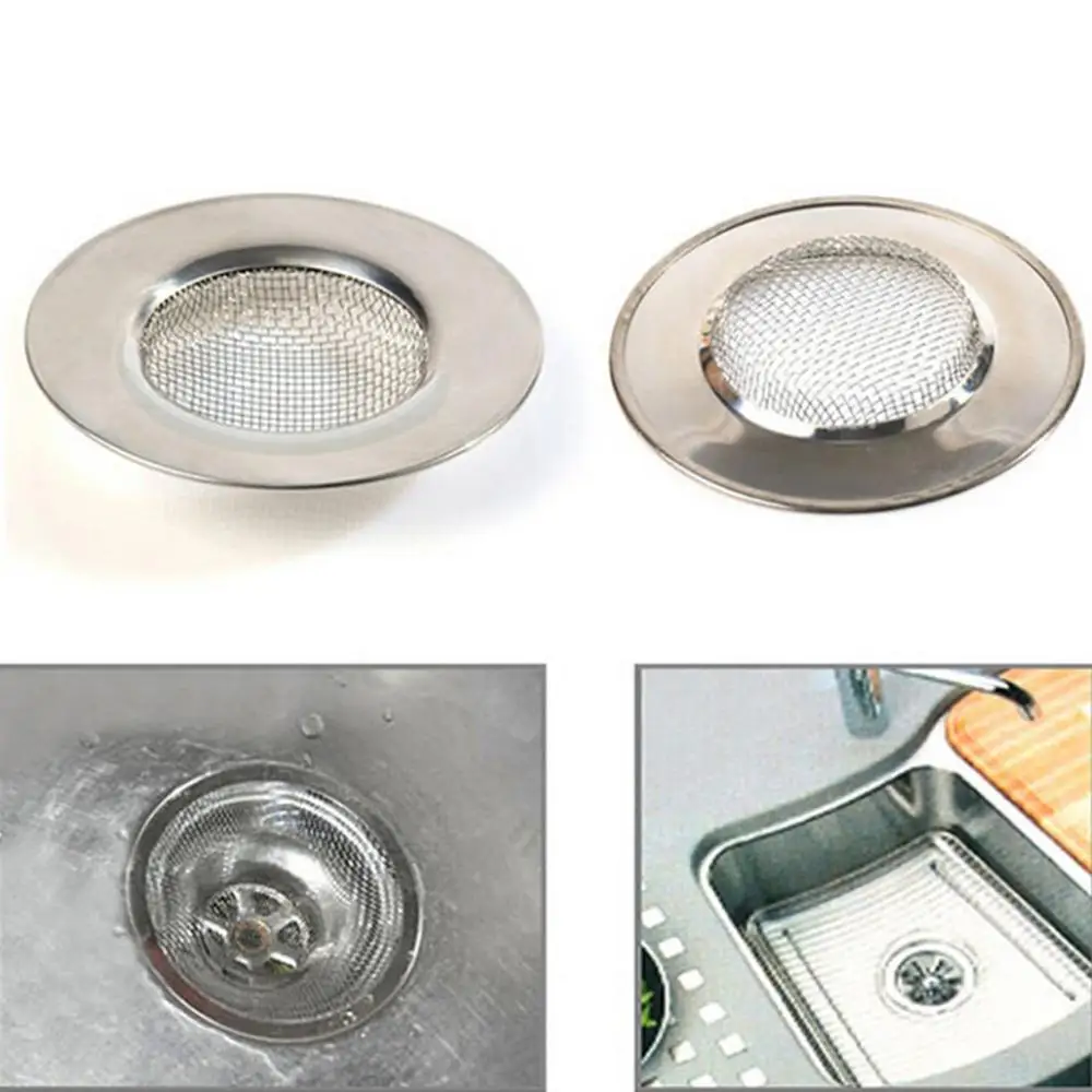 

Stainless Steel Mesh Sink Strainer Drain Stopper Filter Bath Hair Trap Stopper Drain Hole Filter Trap Kitchen Bathroom Strainer