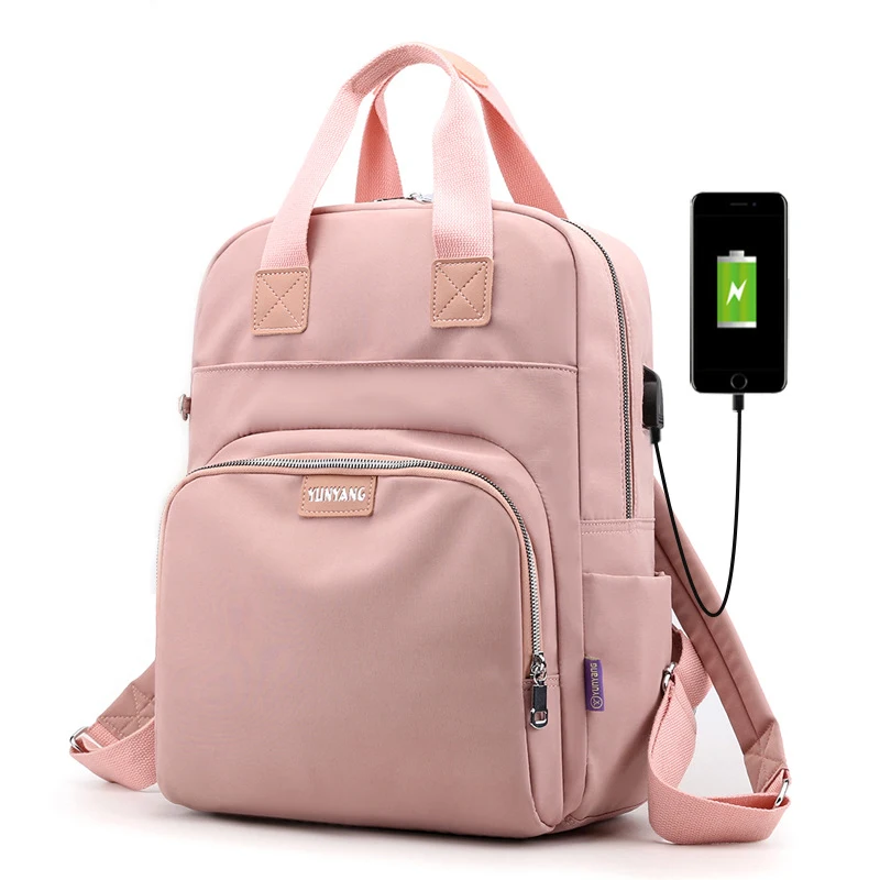 

USB Charging Women Backpack Laptop 15.6 Inches Casual School Bags for Teenage Girls