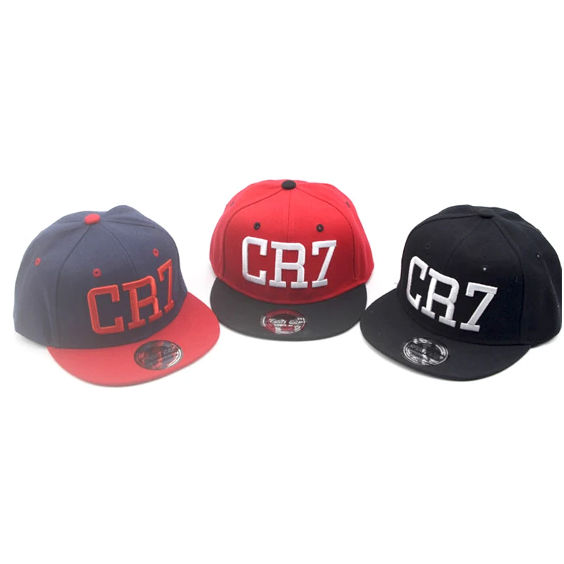 Новая корейская летняя весенняя детская бейсболка для мальчиков и девочек с детским заголовком хип-хоп солнечная шляпа с вышивкой букв CR7 детская кепка с застежкой на кнопке.