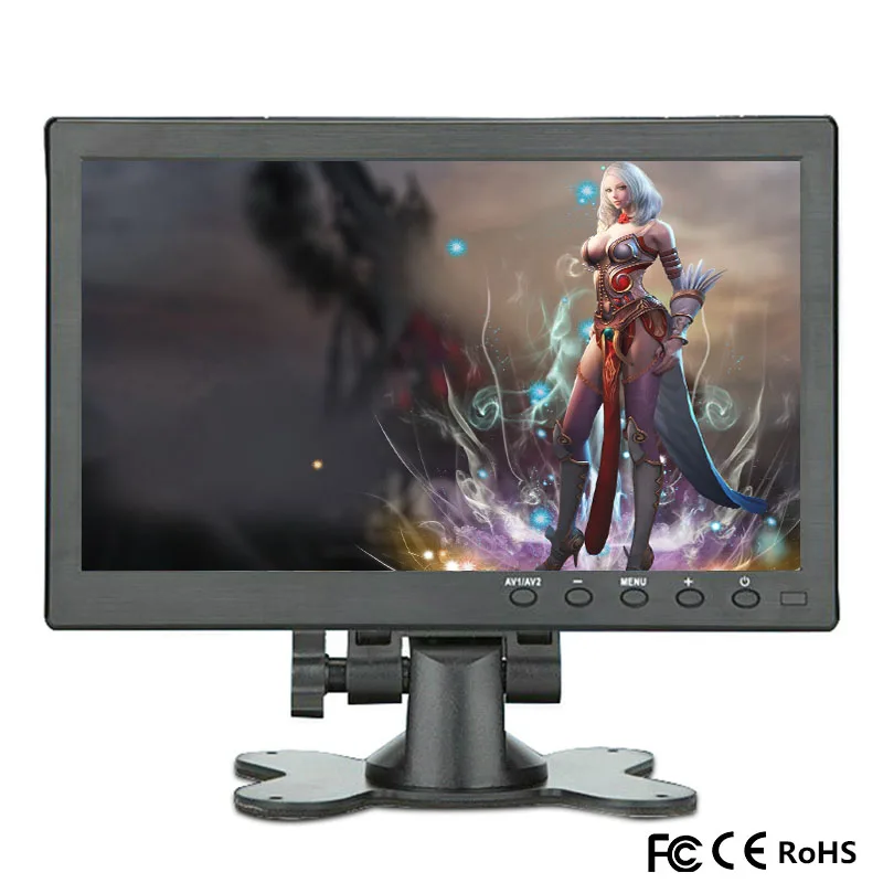 10,1 дюймовый ips монитор HD портативный цветной светодиодный ЖК-экран с AV/VGA/HDMI/BNC/USB выходом для ПК CCTV камеры