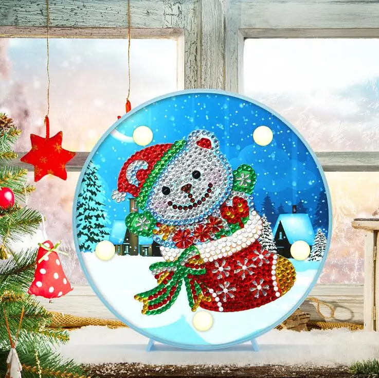 Новая лампа DIY светодиодный ночник с алмазной росписью рождественское животное Пингвин вышивка крестиком специальная форма свадебное украшение