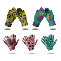 fashion lips printed womens gloves novel outdoor cycling work garden protective gloves winter warm touchable compression gloves