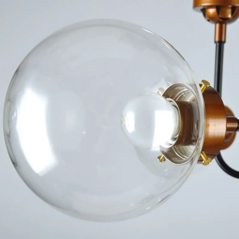 Винтажная Люстра для гостиной черная лампа Скандинавское стекло абажур