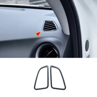 for nissan navara 2017 2020 stainless carbon car front small air outlet decoration cover trim sticker car accessories styling