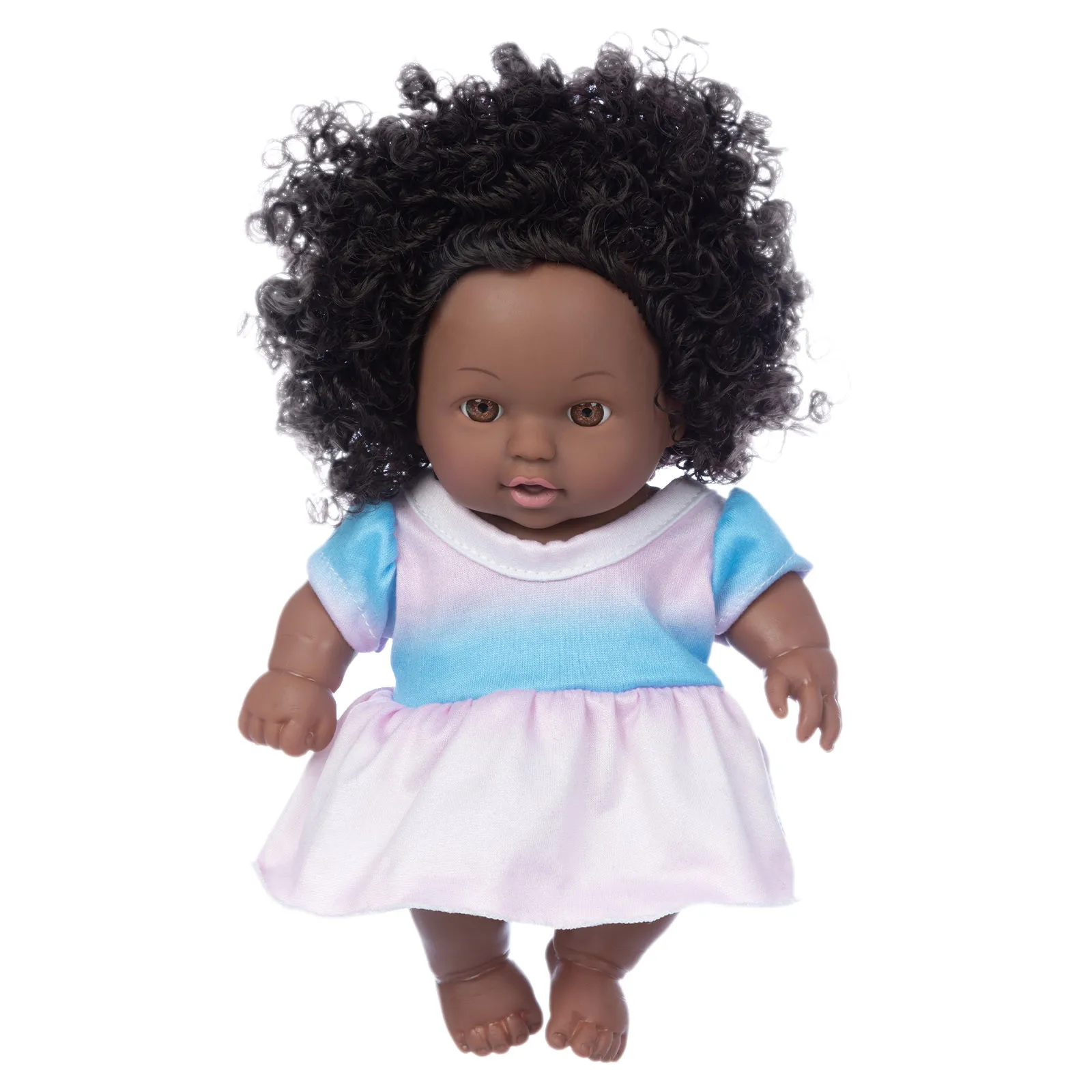 

Black African Black Baby Cute Curly Black 8-inch Vinyl Baby Toy Anime Afro Black Doll Combination Doll Toy