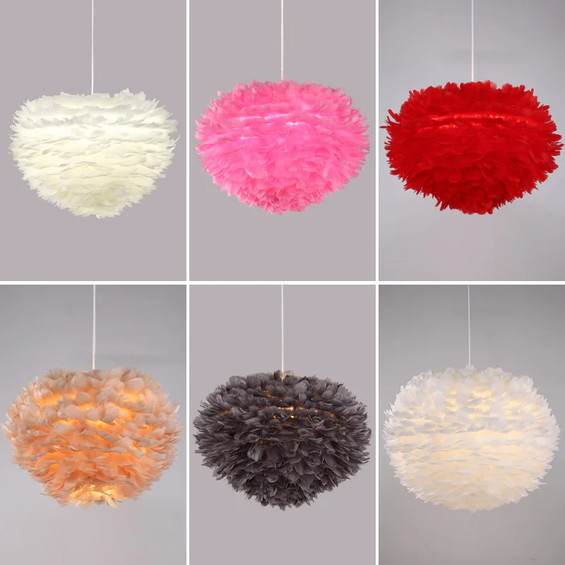 Современная Скандинавская люстра с перьями FSS Светильники для спальни Подвесная