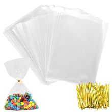 Galletas 100 uds de bolsas de plástico transparente candy lollipop embalaje de galletas claro bolsa de...
