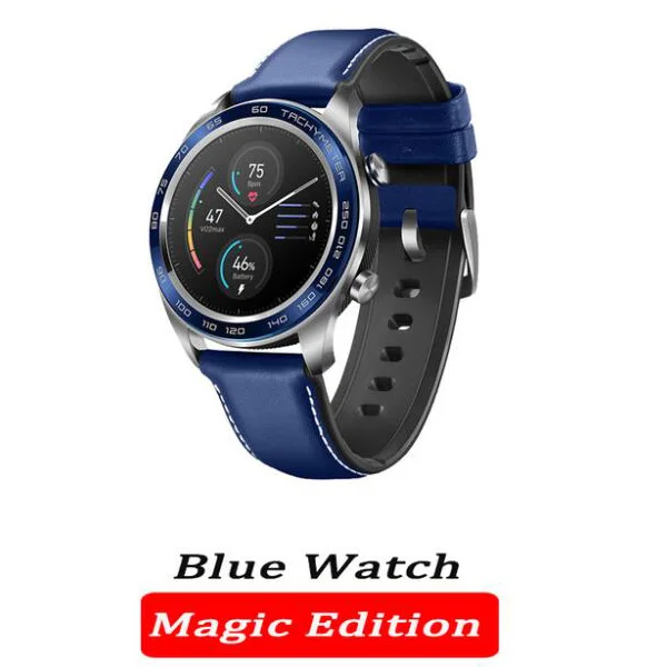 Blue (ceramic) Huawei Honor Watch Magic, водонепроницаемые, gps, NFC, для работы, 7 дней, напоминания о сообщениях, пульсометр, трекер сна, экран 1,2 дюйма - Цвет: Blue (ceramic)