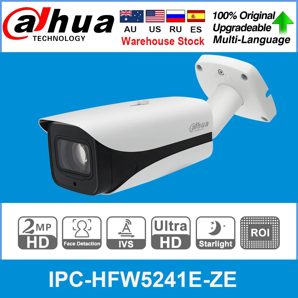 Dahua оригинальная сетевая камера 2 МП Pro AI IR Vari focal Bullet 50 м Micro SD память IP67 IP POE