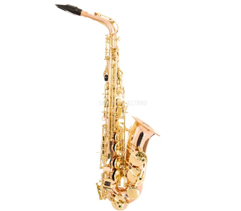 

MARGEWATE Eb Tune Alto Saxophone Phosphorus Copper Rose Gold Lacquer Pearl Button E Flat Alto Sax Musical Instrument with Case