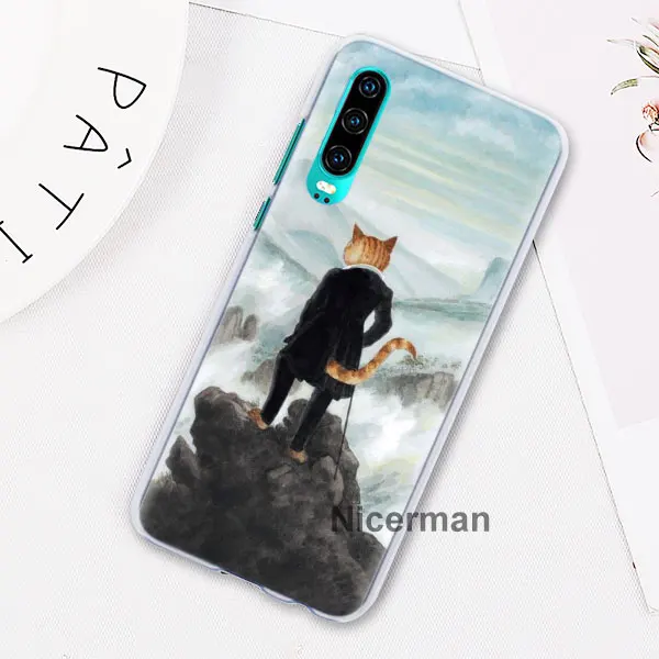 Забавный Pat Cat Art painting красочные милые чехлы для телефонов huawei P30 Pro P10 P20 Lite P30 Lite P Smart Plus Жесткий Чехол для ПК Co - Цвет: 07