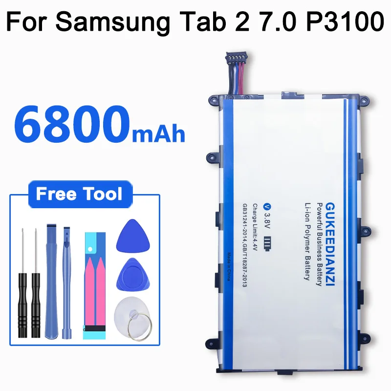 GUKEEDIANZI планшет литий-ионный полимерный сменный аккумулятор SP4960C3B 6800 мАч для samsung GALAXY Tab 2 7,0 GT P3100 P3110 P3113 P6200