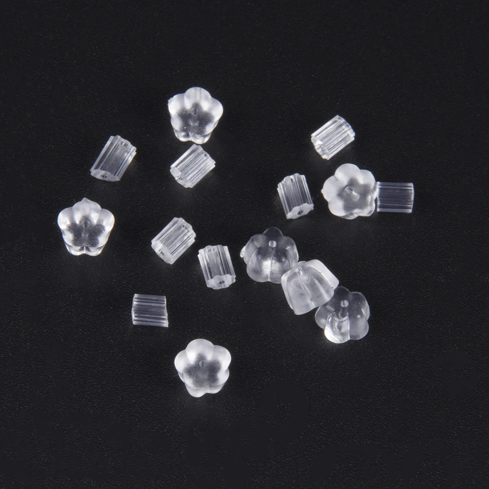 500 шт./лот силиконовые цилиндрические многоугольные заглушки для сережек