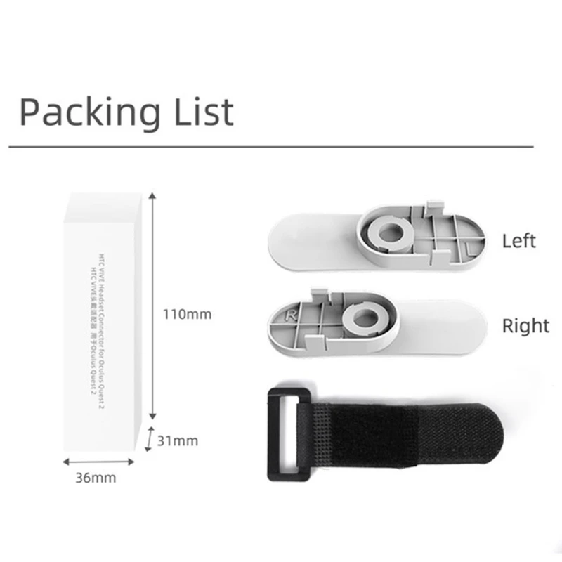 

For Oculus Quest 2 Adapter Kit Headband Left/Right Connector Head Band Headset Adapter VR Accessories