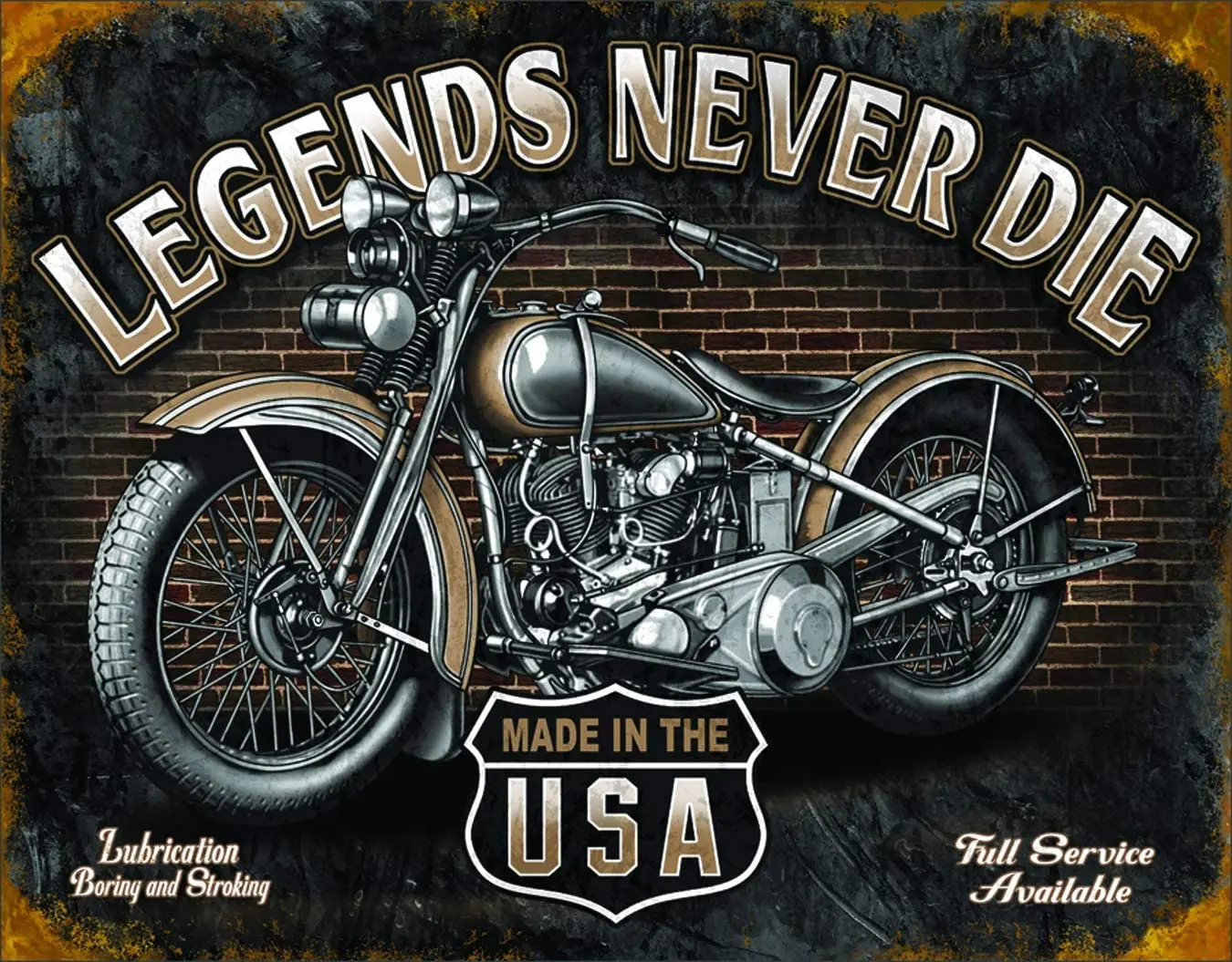 

NA Tie Guanyin Motorcycle Retro Wall Metal Tin Sign Legends Never Die Tin Sign 8 X 12 Inches