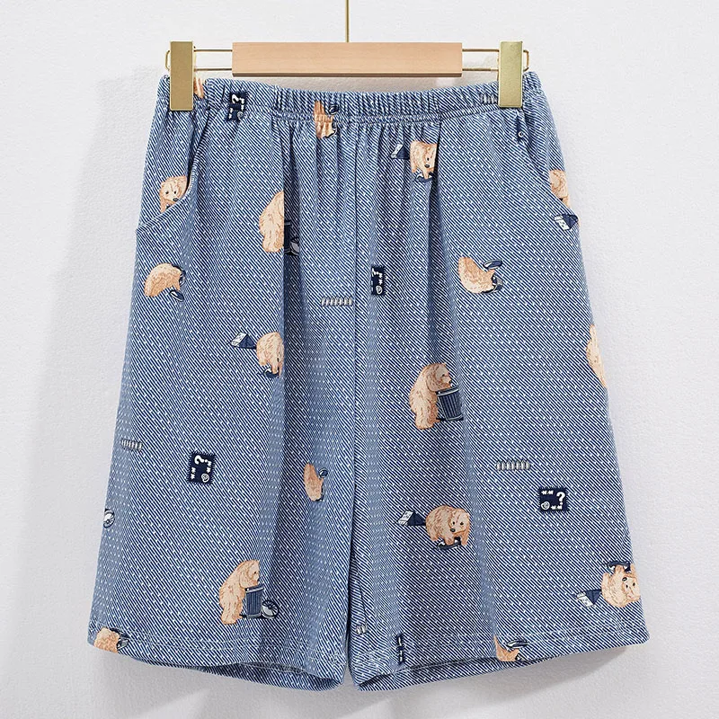 

Summer Cotton Plaid Pajama Pants for Adluts Home Furnishing Plus Size LeisureTrousers Cotton Pajama Men Sleep Bottom Home Wear