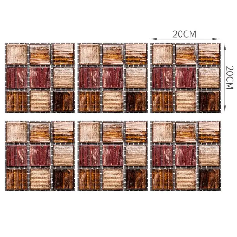 6 шт. ПВХ наклейки самоклеющиеся водонепроницаемые поверхность покрыта пленкой