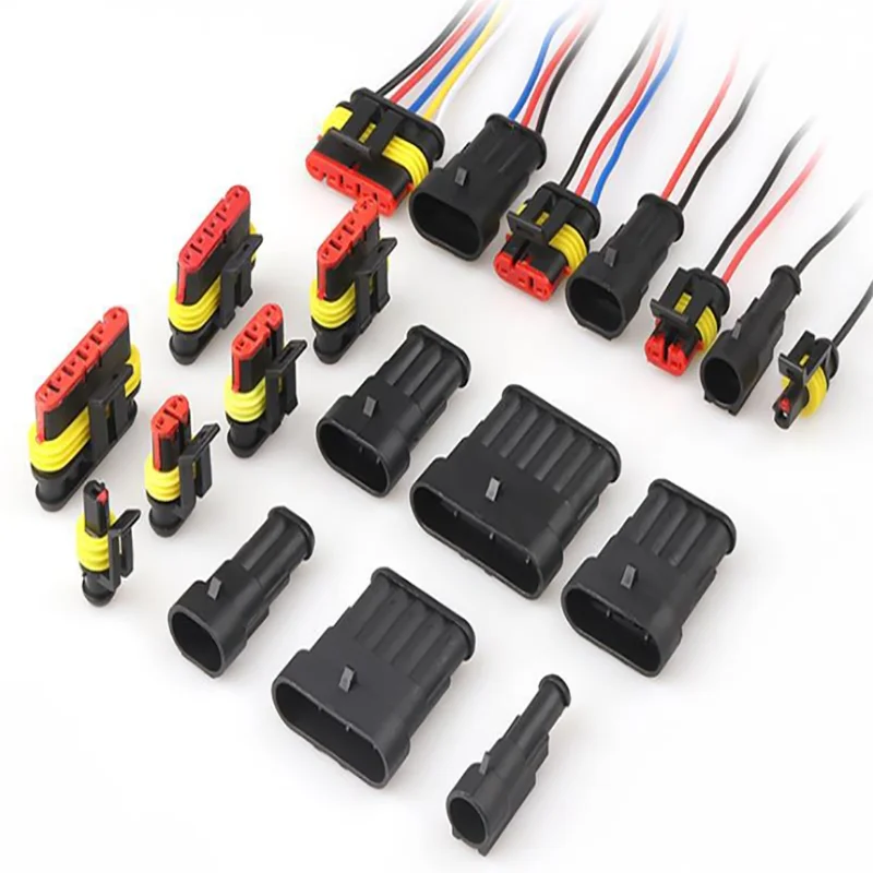 

2set 5set kit 1p-6p car waterproof wire harness connector HX plug socket male and female connector 2 pin hole butt plug
