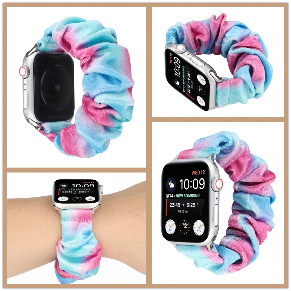 Мягкий теплый эластичный ремешок для часов Apple Watch 6 SE браслет iwatch 5 4 3 38/40/42/44 мм