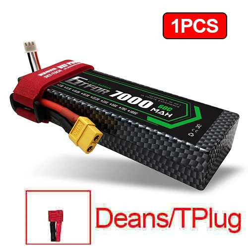 2 шт 7,4 V 5200 45c 7000mAh 60C GTFDR LiPo аккумулятор 2S HardCase для 1/8 1/10 RC модель автомобиля TRX Slash Emaxx - Цвет: 1PCS7000mahDEANS