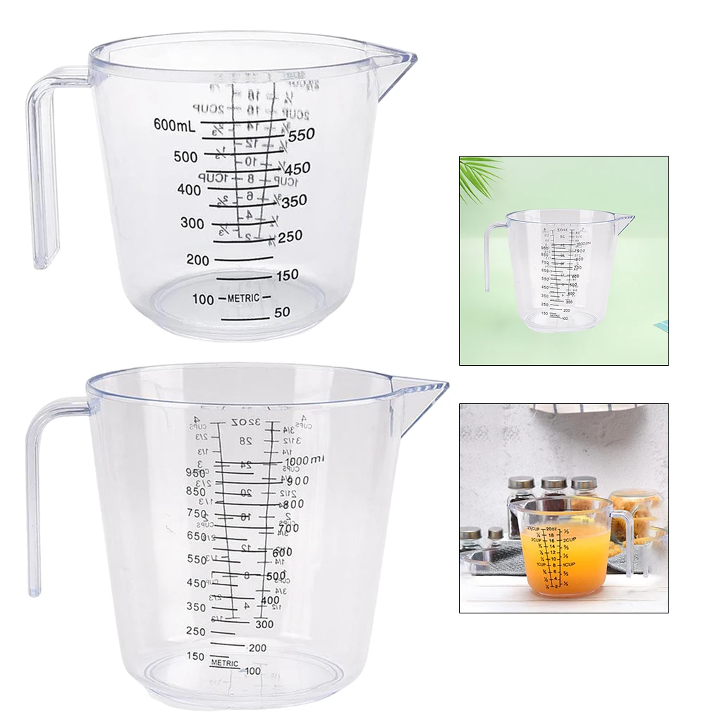

1 Piece Transparetn Measuring Cup with Grip and Spout Liquid Measure Kitchen Baking Tool
