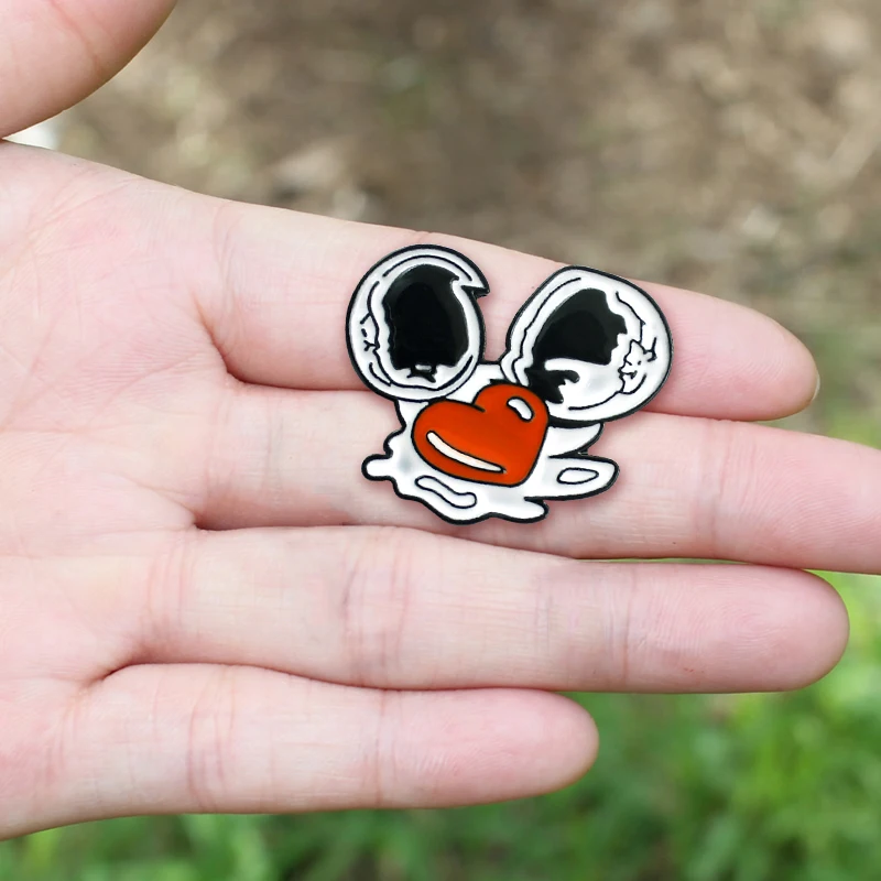 Милые и романтичные эмалевые булавки сломанный яичный желток яиц белый красный