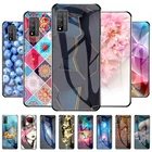 Чехол-накладка для Huawei Honor 10, 10X Lite, Play 3, 10, X, 8A, V20, V30, Note 10, X10 Max, из закаленного стекла