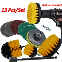 13pcs drill brush for cleaning dust electric drill brushes car polishing pad cleaning brush for screwdriver car cleaning tools