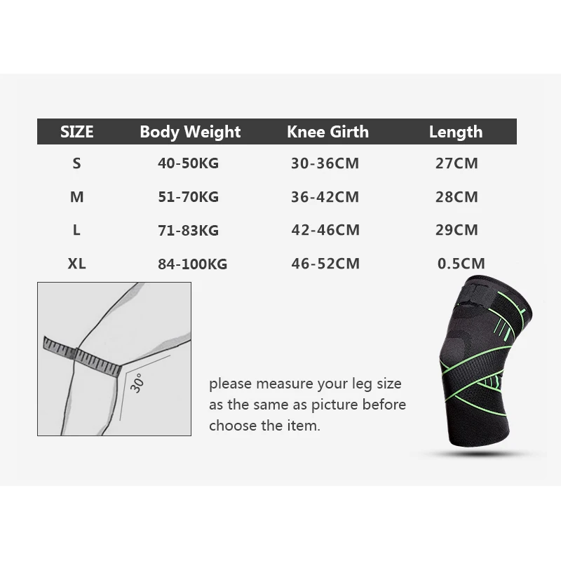 

1PC Knee Support Protector Kneepad Kneecap Knee pads Pressurized Elastic Brace belt for Running Basketball Volleyball Cycling