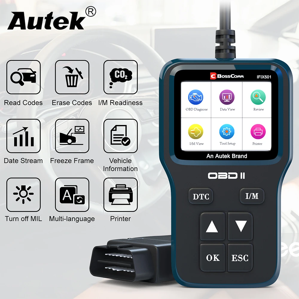 Autek IFIX501 OBD2 считыватель кодов Автомобильный сканер двигатель OBD 2 диагностический