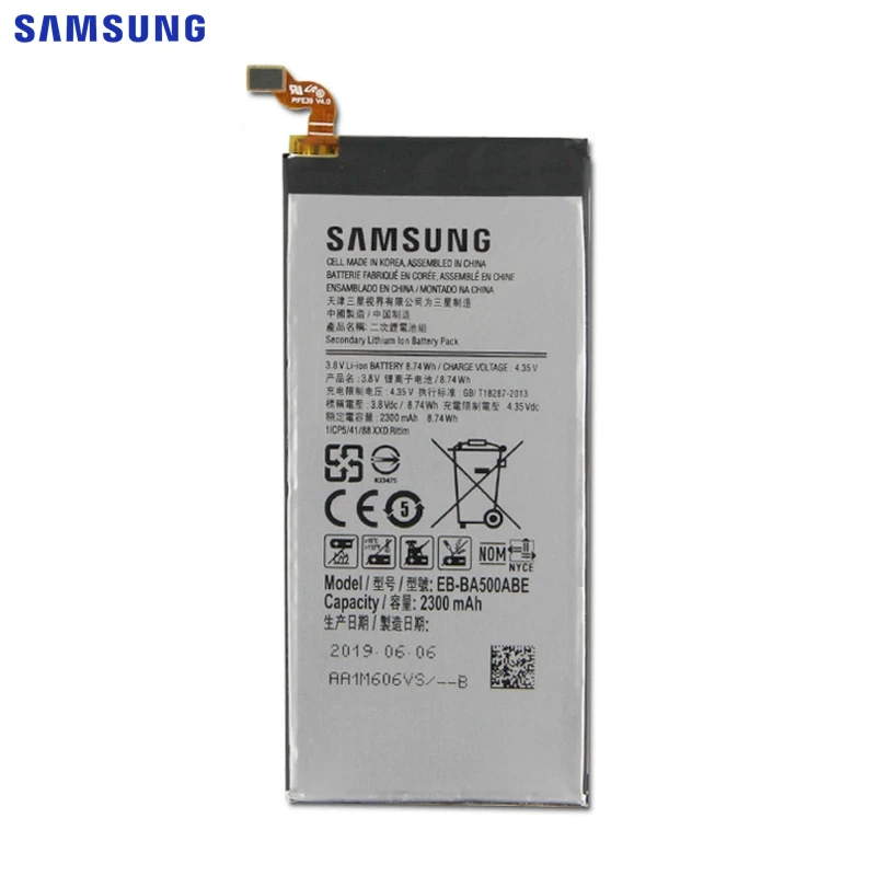 Samsung сменный аккумулятор EB-BA500ABE для samsung GALAXY A5 аутентичный аккумулятор телефона EB-BA500ABE 2300 мАч