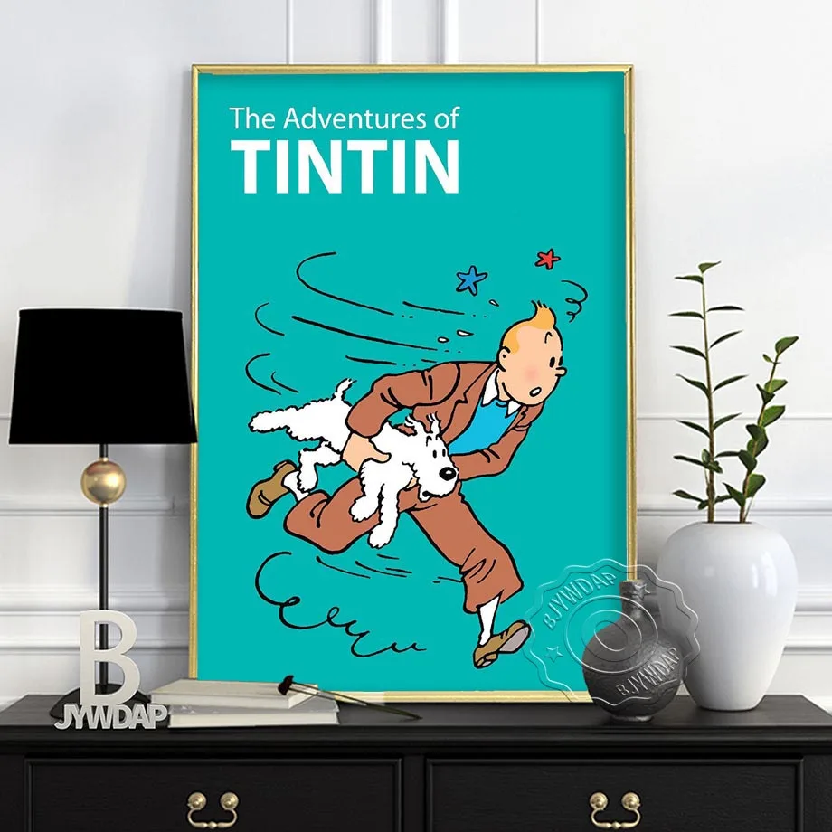 

Camel Desert Tintin Adventure Comics Cartoon Retro Vintage Classic Poster Canvas Painting Art Wall Pictures Bar Home Decor Gift