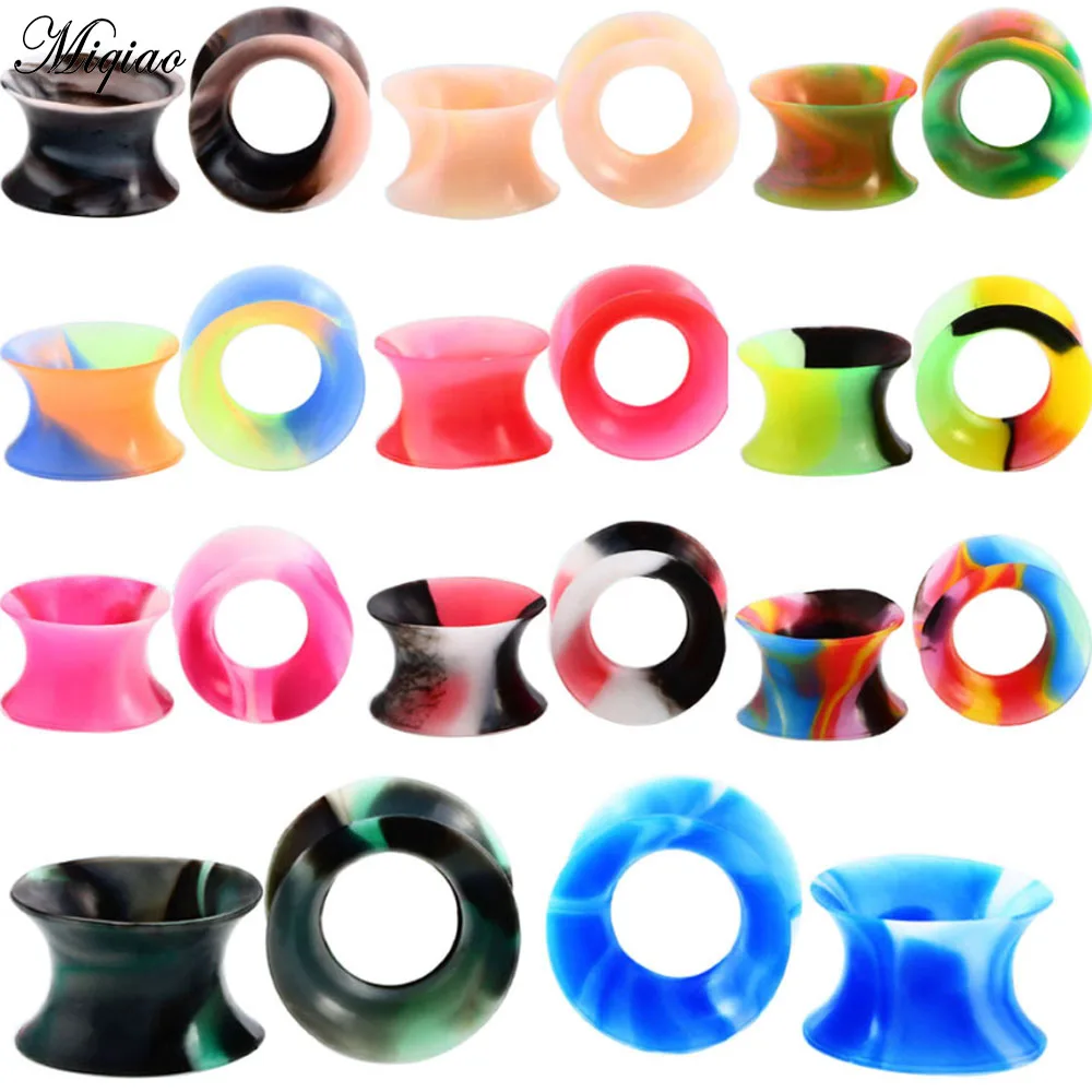

Miqiao Hot-sale mixed color 11 pairs of silicone ear expansion puncture jewelry unisex earrings