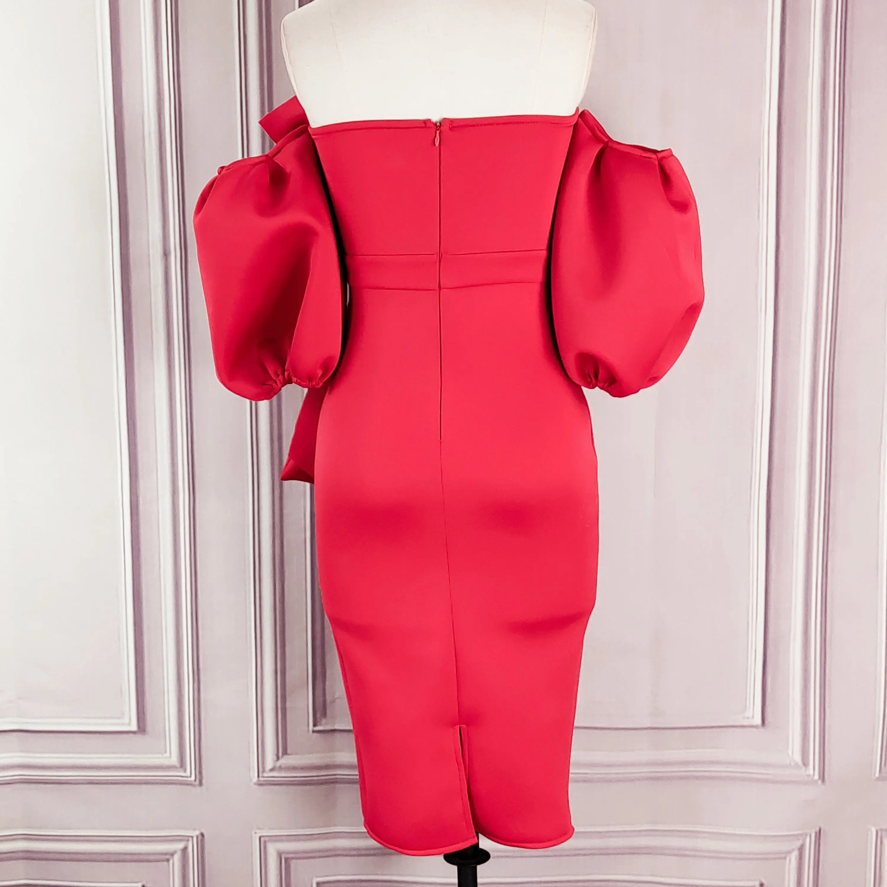 Женские платья с открытыми плечами для рождественской вечеринки красный