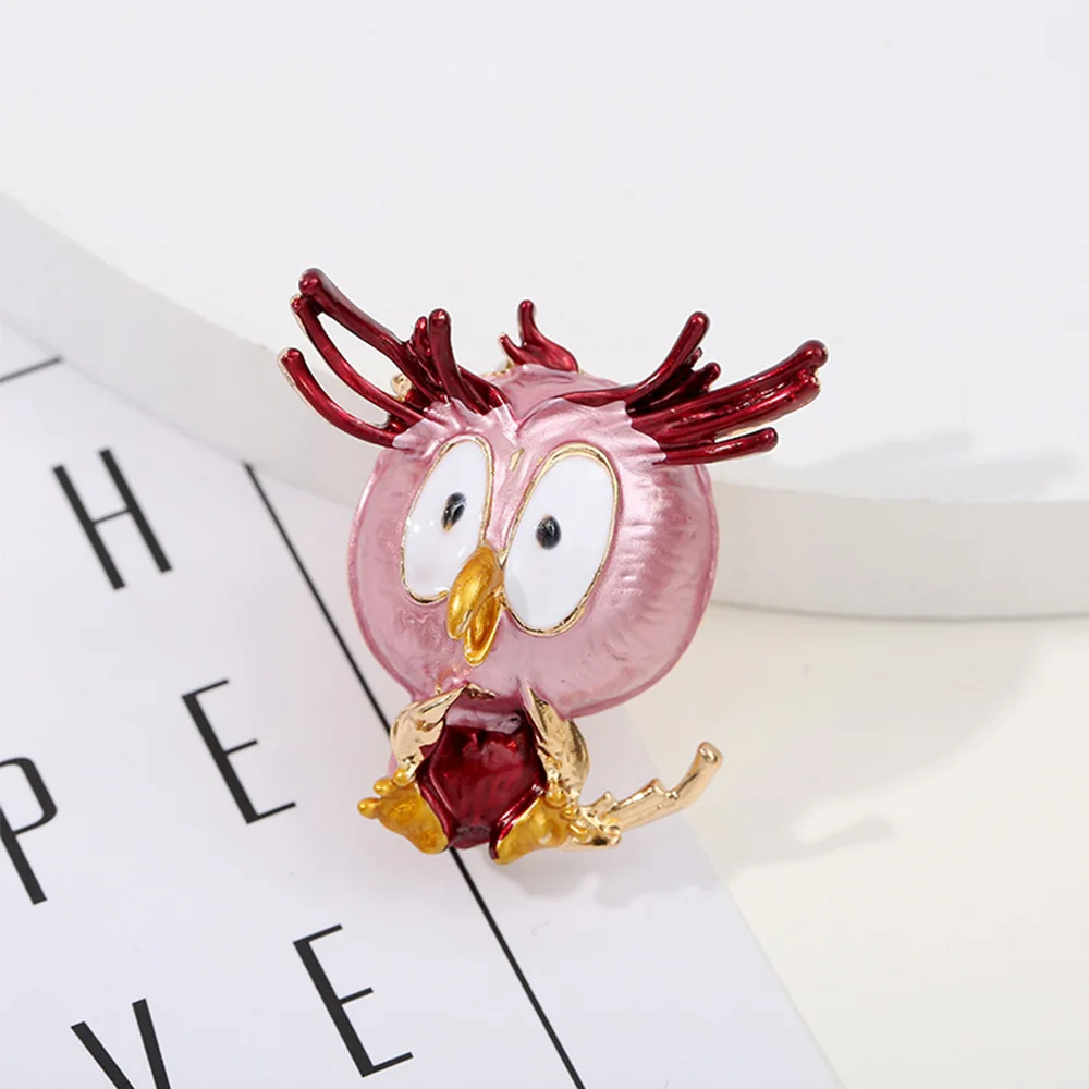 Эмалированная брошь в виде милой совы креативная Женская Повседневная форме