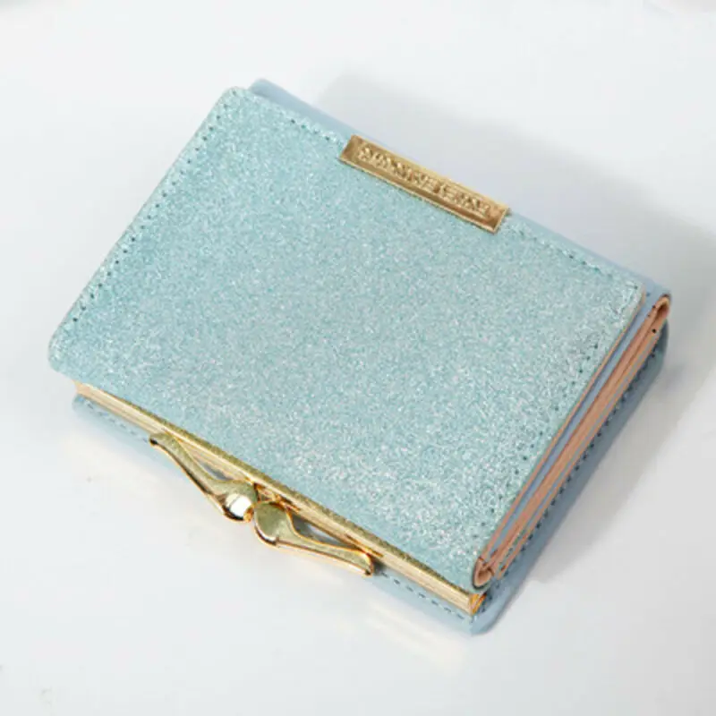 Новый Модный женский короткий кошелек из искусственной кожи цветной мини клатч с