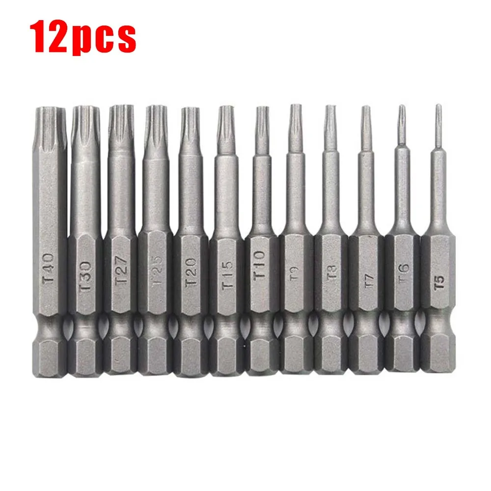 

T5-T40 Torx Bit Quick Change Connect Impact Driver Drill Tamper Proof 50mm