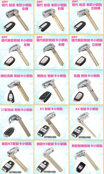 

Emergency key for Hyundai I30 Ix35 Equus Genesis Velo Sonata Elantra For Kia K2 K5 Sportage Forte Remote Blank Smart Key Blade