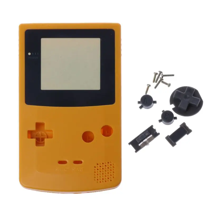 Полный корпус чехол для nintendo Game boy цвет GBC запасная часть корпус оболочка упаковка 77UA - Цвет: Цвет: желтый