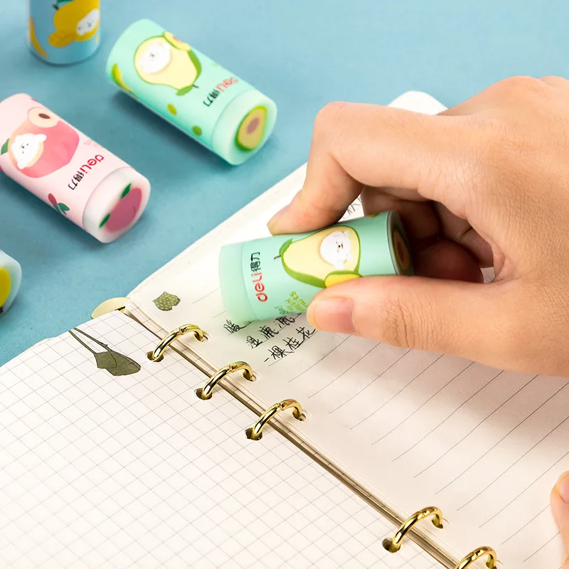 

2pc fruit color eraser cute super cute student creative cartoon cylindrical eraser