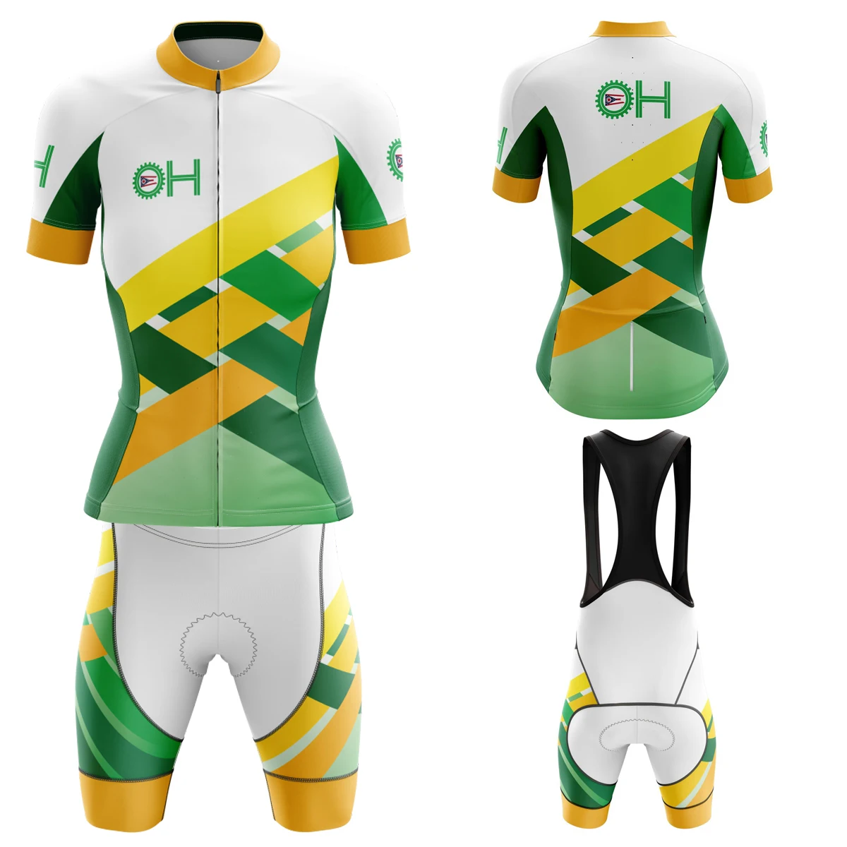 Летние женские велосипедные трикотажные комплекты HIRBGOD с короткими рукавами