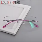 Новые светильник модные большие очки бриллиантовые женские очки без оправы по рецепту прогрессивное близорукость антибликовое светильник для макияжа