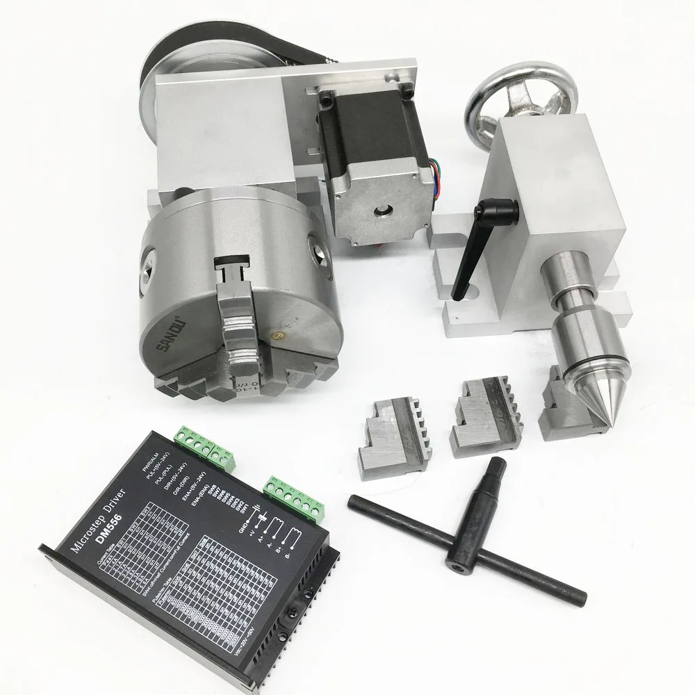 4 осевой вращающийся двигатель Nema23 шаговый 80 мм патрон MT2 для фрезерного станка с