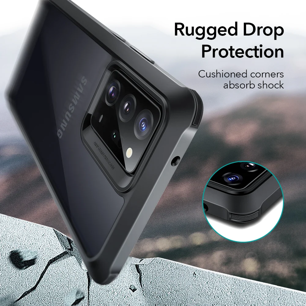 ESR for Samsung Galaxy Note 20 Ultra Case Full Protection Note 20 Ultra Case Shockproof Heavy Duty Bumper Frame Clear Case Black