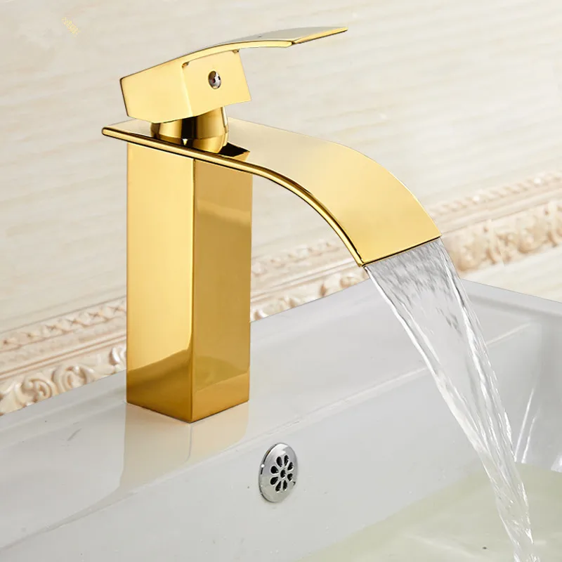 Basin Faucet Black Waterfall Mixer Tap Brass Bathroom Hot and Cold Sink faucet | Обустройство дома