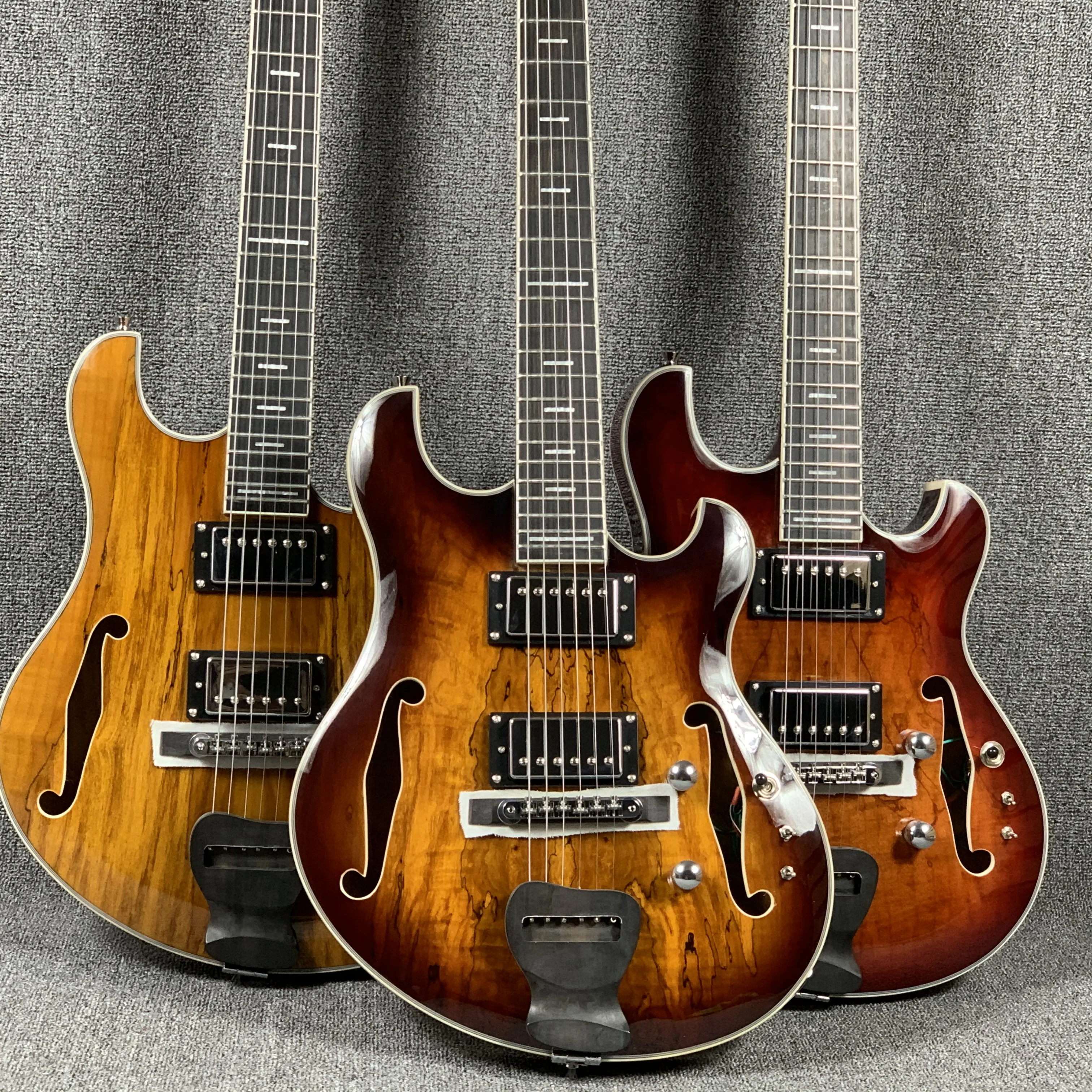 

Starshine Hollow Body Electric Guita Languedoc Style Quilted Maple Top Good Pickups Maple Neck Ebony Fingerboard