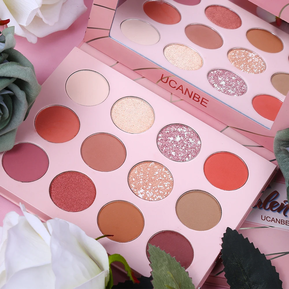 Палитра теней для век UCANBE 12 цветов блестящие матовые водостойкие тени |